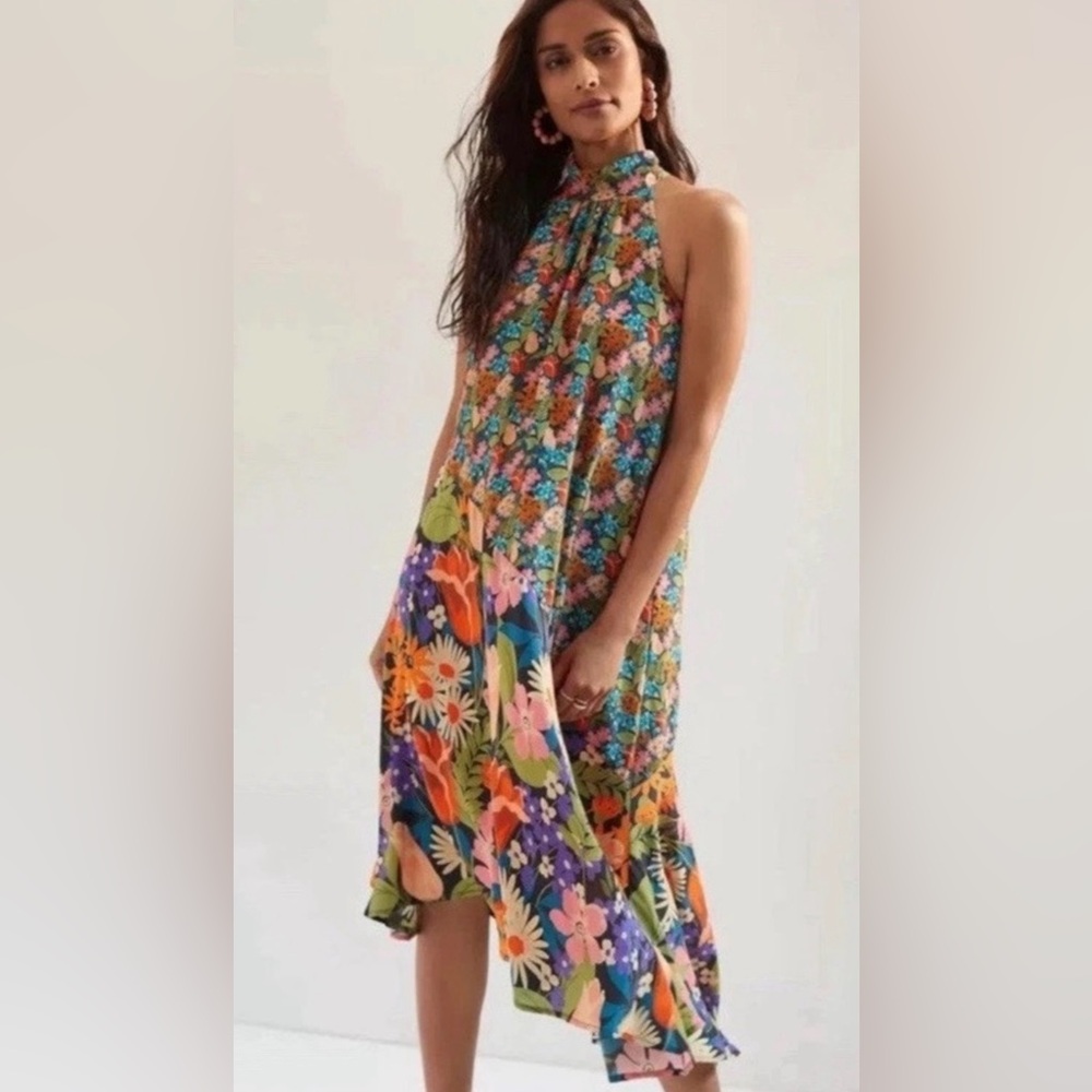 Anthropologie Silk Halter Midi Dress
Sz: XS